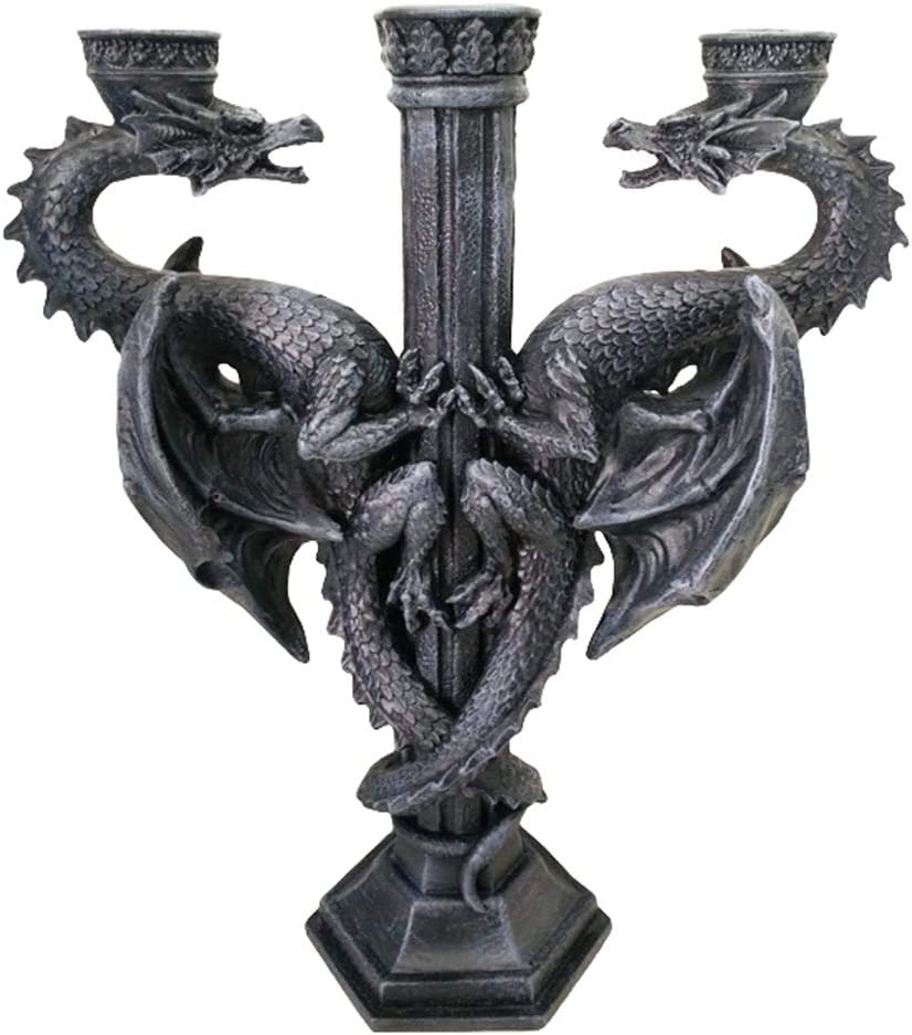 Nemesis Now Drachenaltar-Kerzenhalter, 33 cm, Schwarz