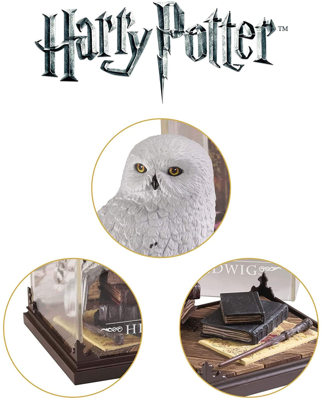 The Noble Collection – Magische Kreaturen Hedwig – handbemalte magische Kreatur Nr. 1 – offiziell lizenzierte 7 Zoll (18,5 cm) große Harry-Potter-Spielzeug-Sammelfiguren – für Kinder und Erwachsene