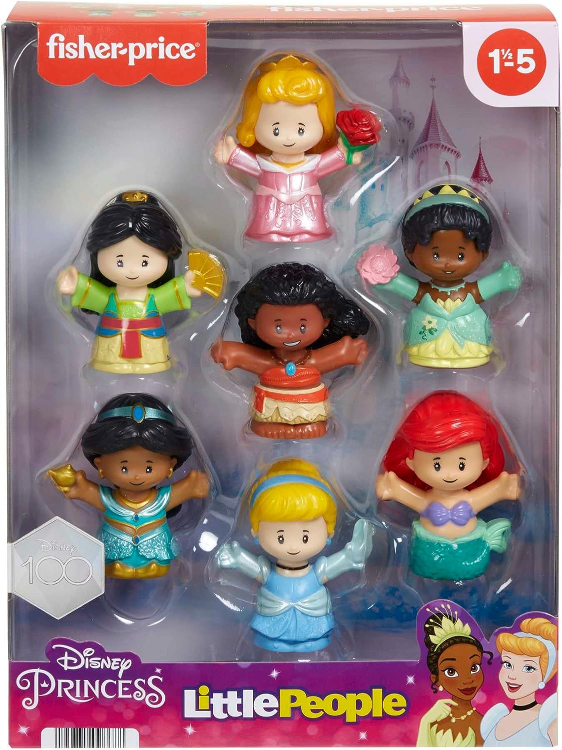 Fisher-Price Little People Disney Princess Figures - 7-Piece Toddler Play Set for Ages 18 Months+ 5