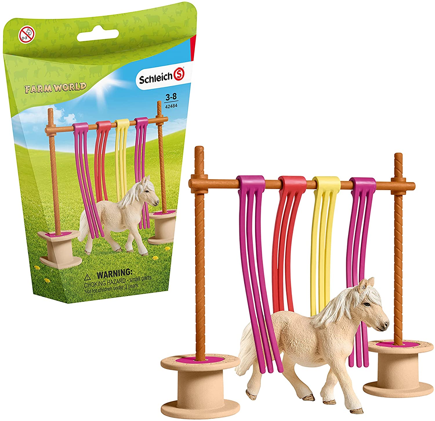 Schleich 42484 Farm World Pony Curtain Obstacle - Educational Playset for Ages 3+