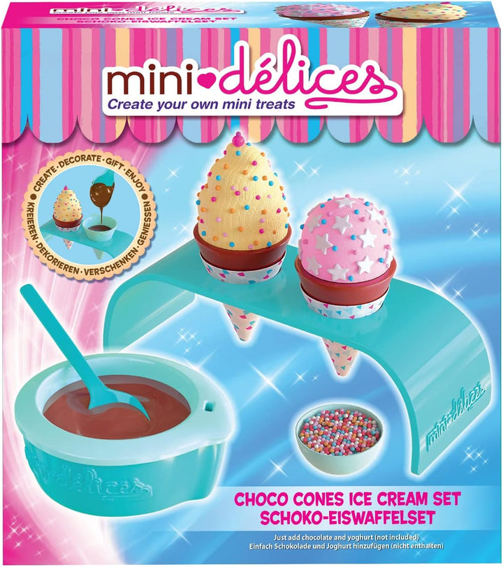 Mini Delices MND04000 Choco Cones Eiscreme-Set, Bastelset, Küchen- und Lebensmittelspielzeug, f