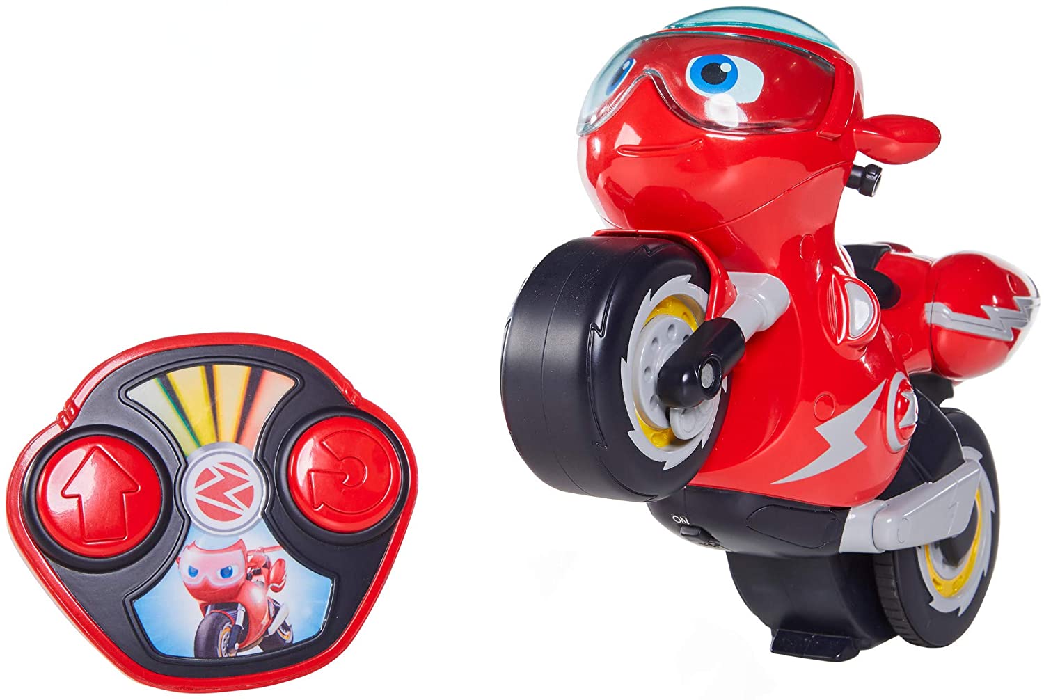 Ricky Zoom T20055A Remote-Controlled Stunt Motorcycle Playset - Wheelie & 360 Spin Action for Kids