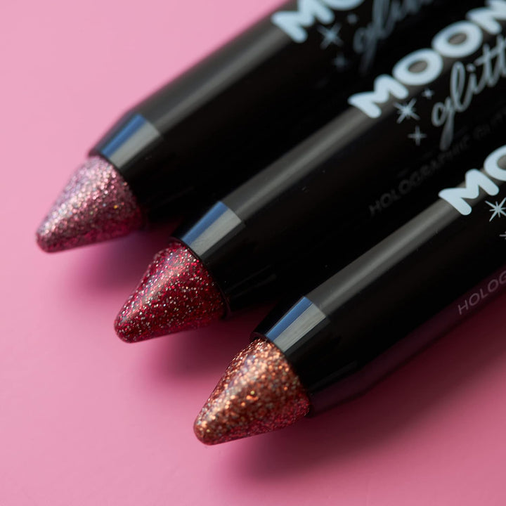 Holografischer Glitzer-Farbstift/Körperkreiden-Make-up für Gesicht und Körper von Moon Glitter – 3,5 g – Gold