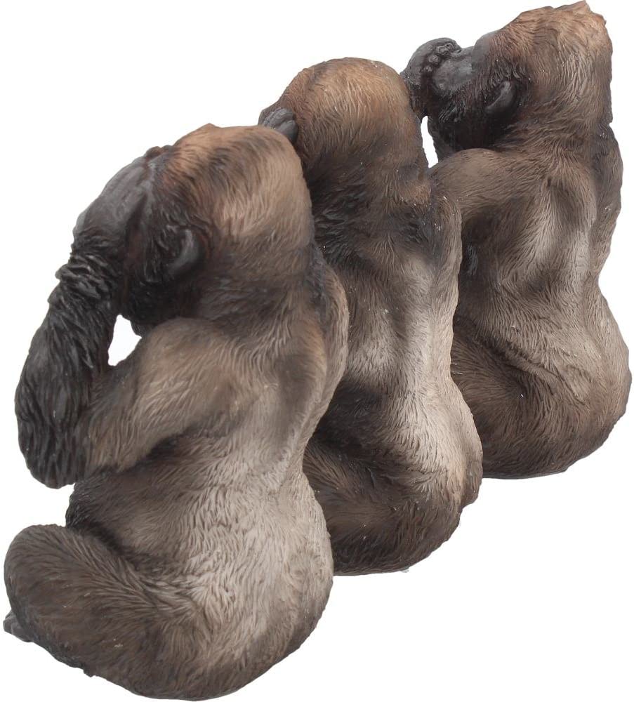Nemesis Now H3523J7 Figur „Drei weise Gorillas“, 13,5 cm, Schwarz