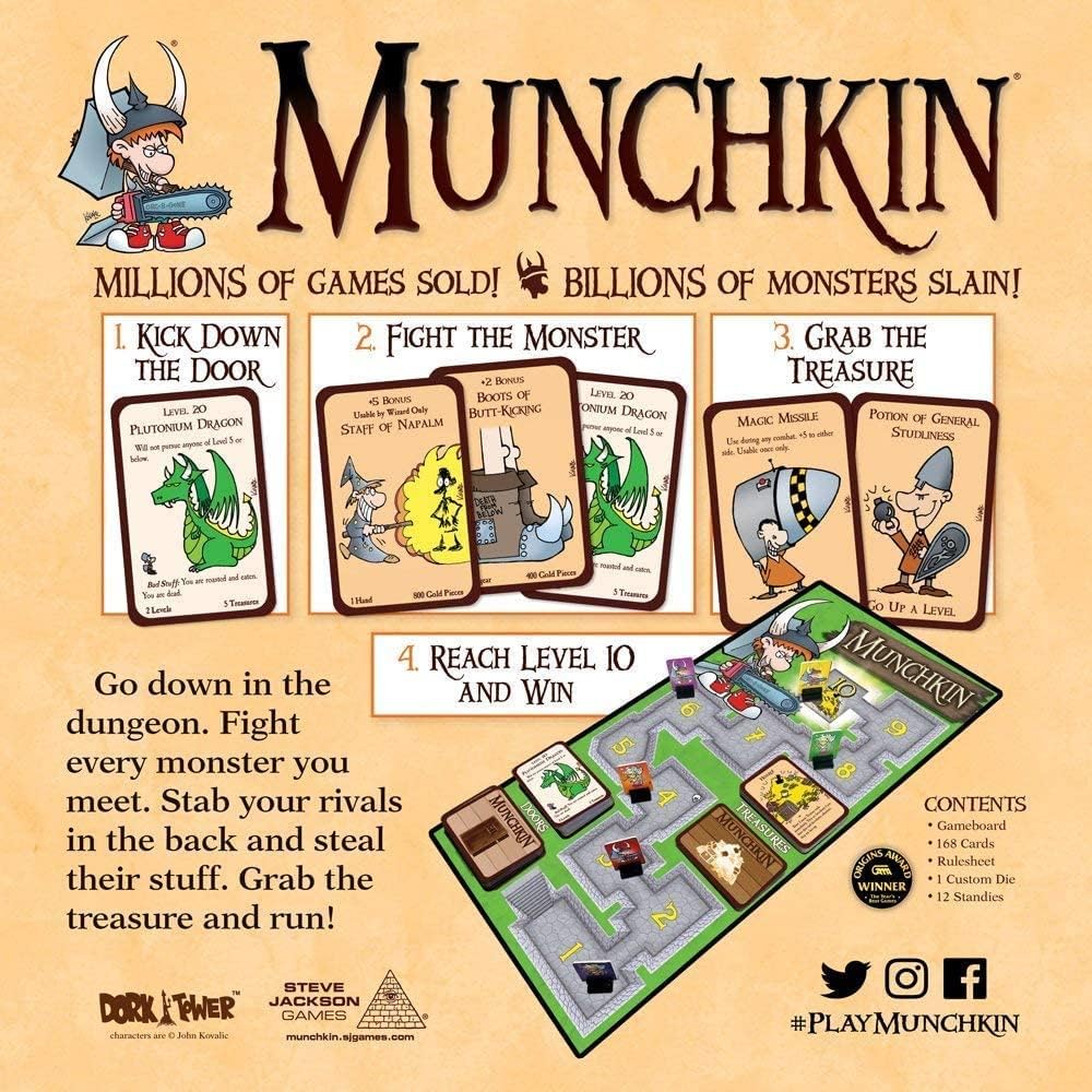 Steve Jackson-Spiele | Munchkin: Deluxe | Brettspiel | Ab 14 Jahren | 1-4 Spieler | 3