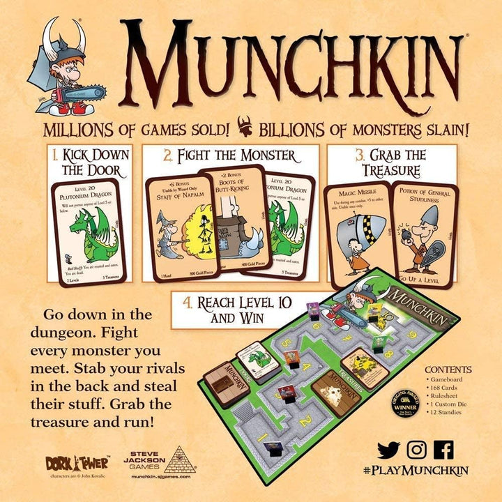Steve Jackson-Spiele | Munchkin: Deluxe | Brettspiel | Ab 14 Jahren | 1-4 Spieler | 3