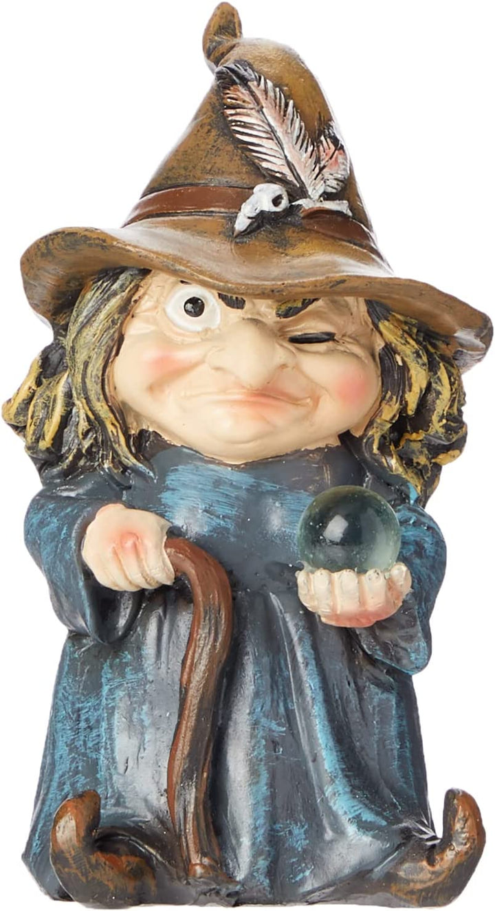 Nemesis Now D5051R0 Trouble kleine Hexe und Kristallkugel-Figur, Polyresin, Bl