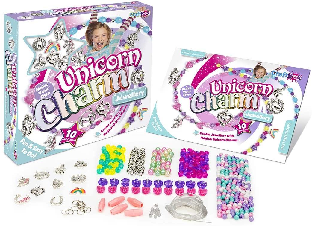 Craftbox CB806 Unicorn Charm Jewellery Craft Set, Mixed. - Yachew