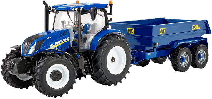 Britains 736 43268 EA New Holland T6 Traktor mit Anhänger, Spielset, rot