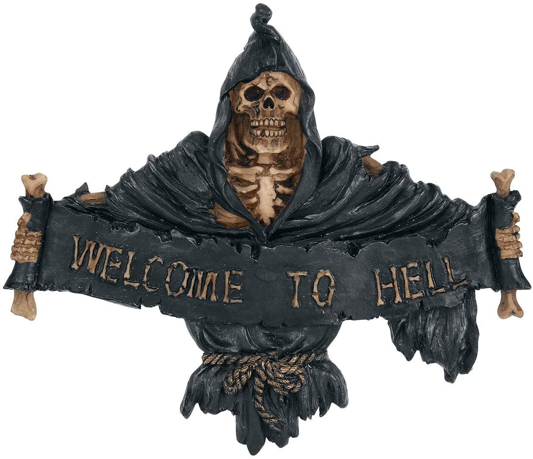 Nemesis Now NEM3944 Schild „Welcome To Hell“, 22 cm, Schwarz