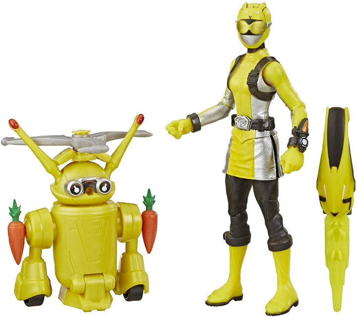 Power Rangers Beast Morphers Yellow Ranger und Morphin Jax Beast Bot, 15 cm große Actionfiguren, 2er-Pack Spielzeuge, inspiriert von der TV-Sendung