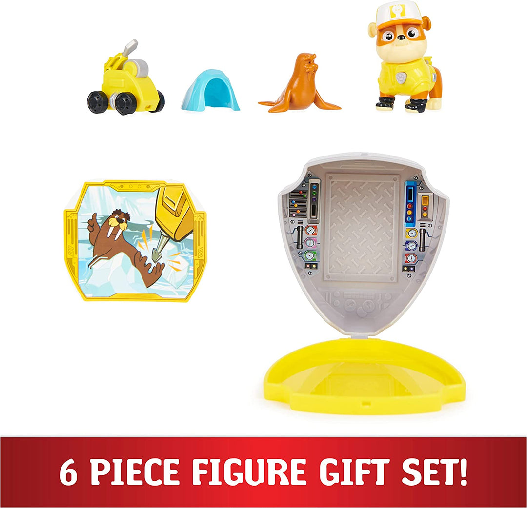 PAW Patrol, Big Truck Pups Rubble-Actionfigur mit ansteckbarer Rettungsdrohne