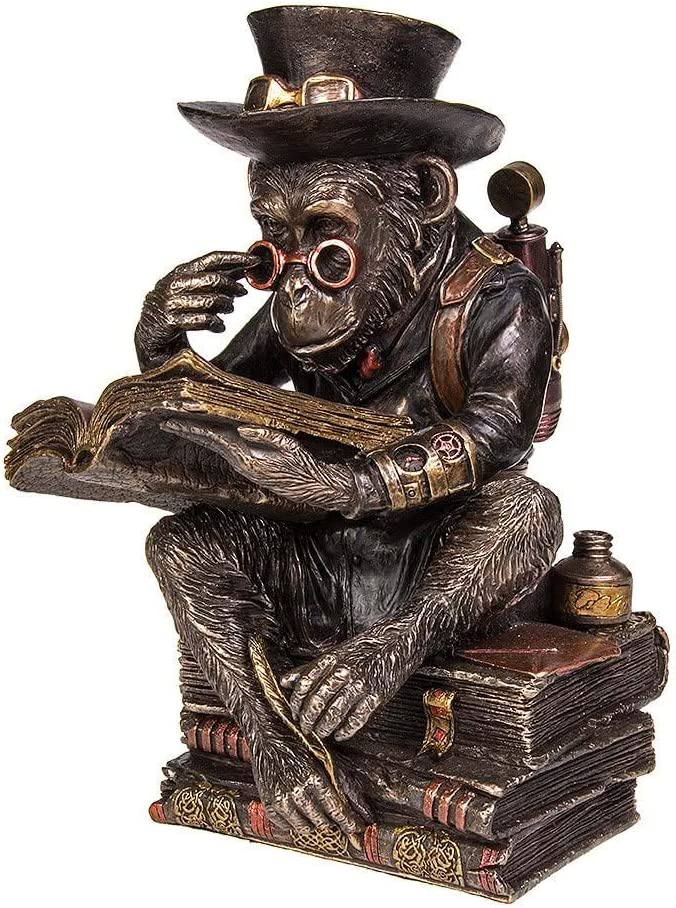 Nemesis Now Chimpanzee Scholar Figur 18 cm Bronze, Größe 23 cm