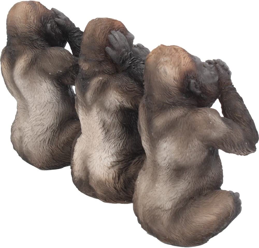 Nemesis Now H3523J7 Figur „Drei weise Gorillas“, 13,5 cm, Schwarz