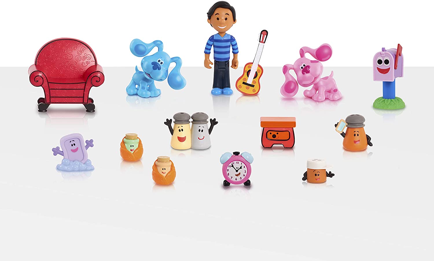 Blue's Clues & You Deluxe Play-Along Figure Set - 14-Piece Poseable Playset for Kids 5