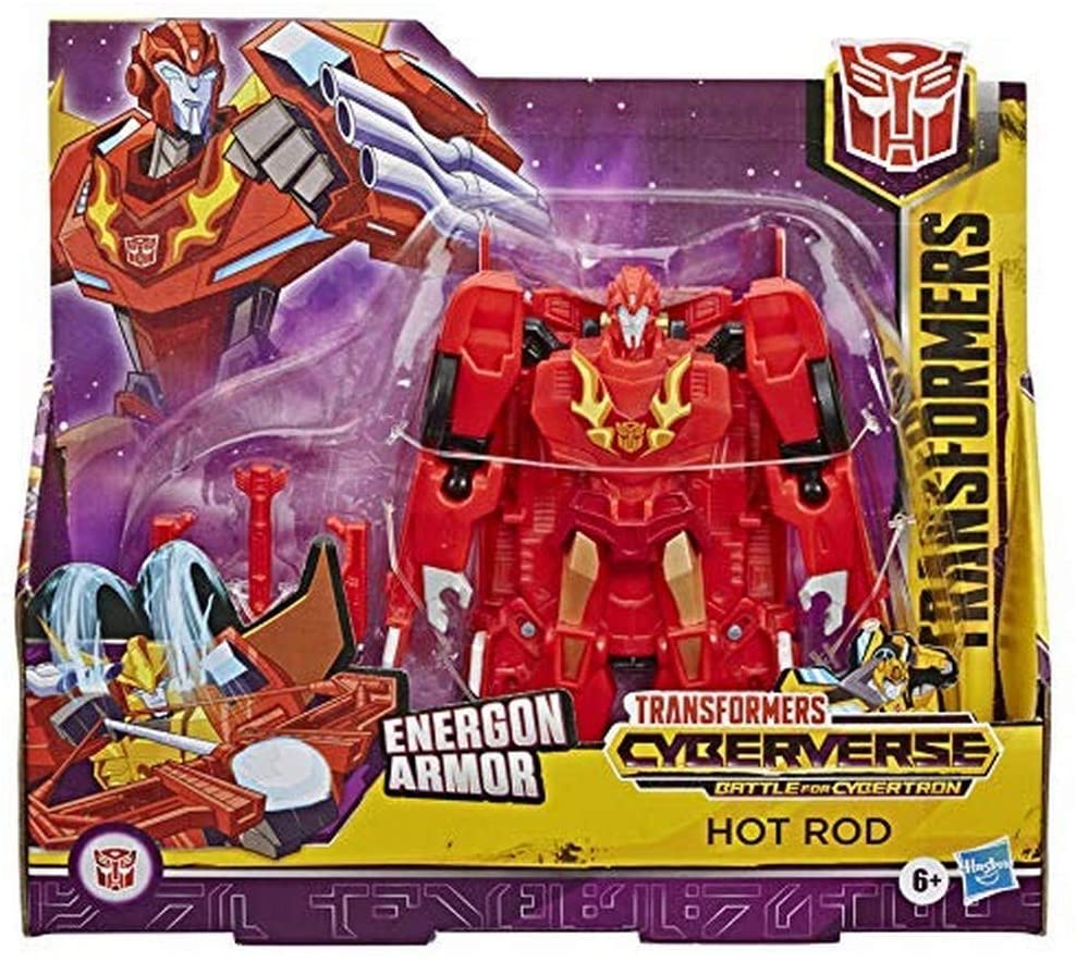 TRANSFORMERS Toys Cyberverse Ultra Class Hot Rod-Actionfigur – lässt sich mit Energon-Rüstung kombinieren, um die Leistung zu steigern – für Kinder ab 6 Jahren, 6,75 Zoll