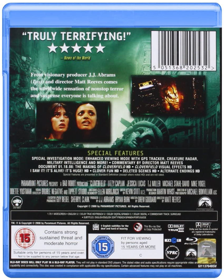 cloverfield [Blu-ray] [2008] [Regio vrij]