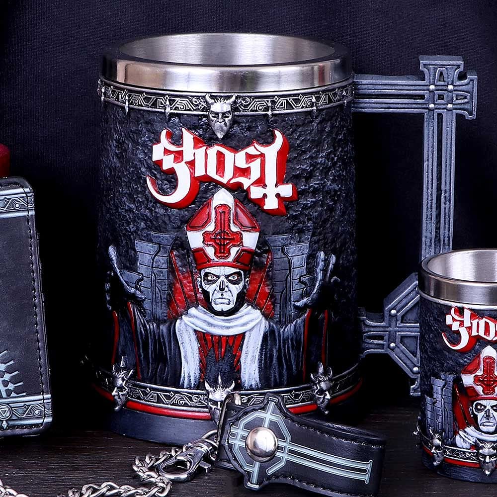 Nemesis Now B4847P9 Lizenzierter Ghost Papa Emeritus III Summons Red Humpen, Harz m. Edelstahl