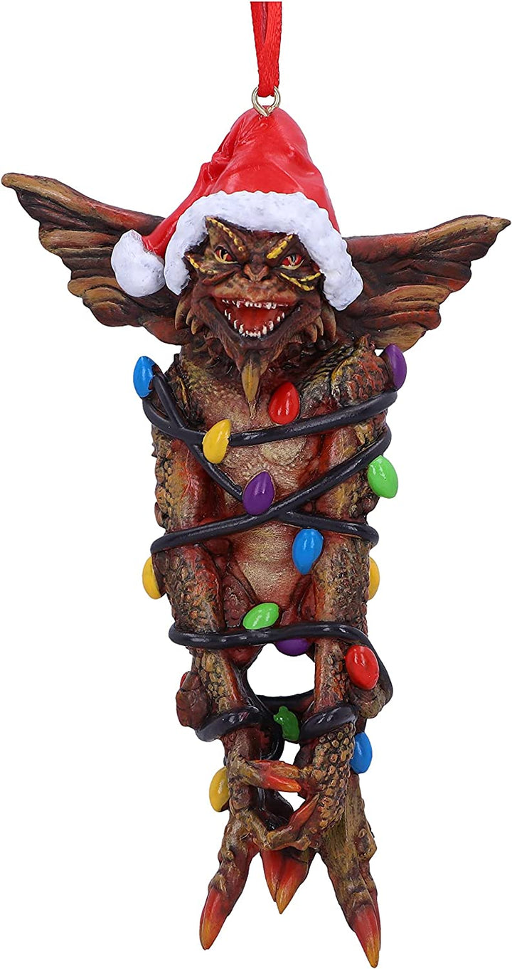 Nemesis Now Gremlins Mowhawk mit Lichterkette zum Aufhängen, festliches Deko-Ornament