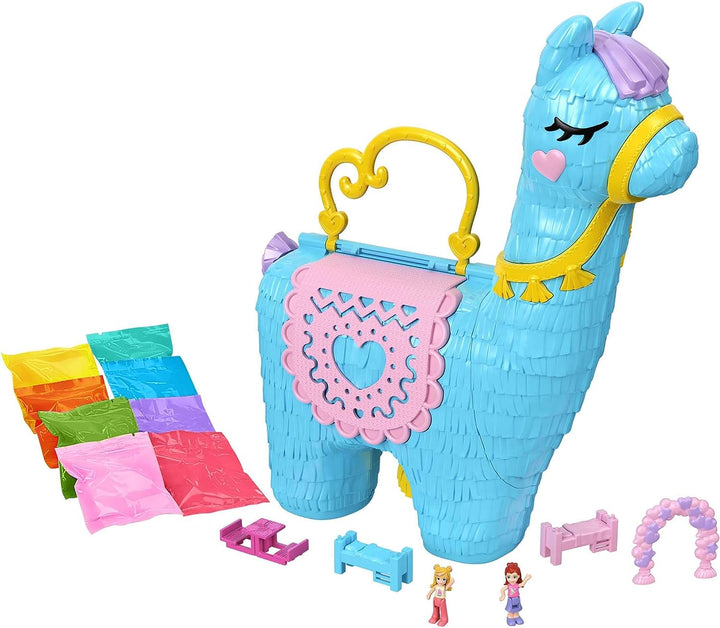 Polly Pocket Pyjama Party Llama Party Large Compact, 25+ Überraschungen (einschließlich 2 M