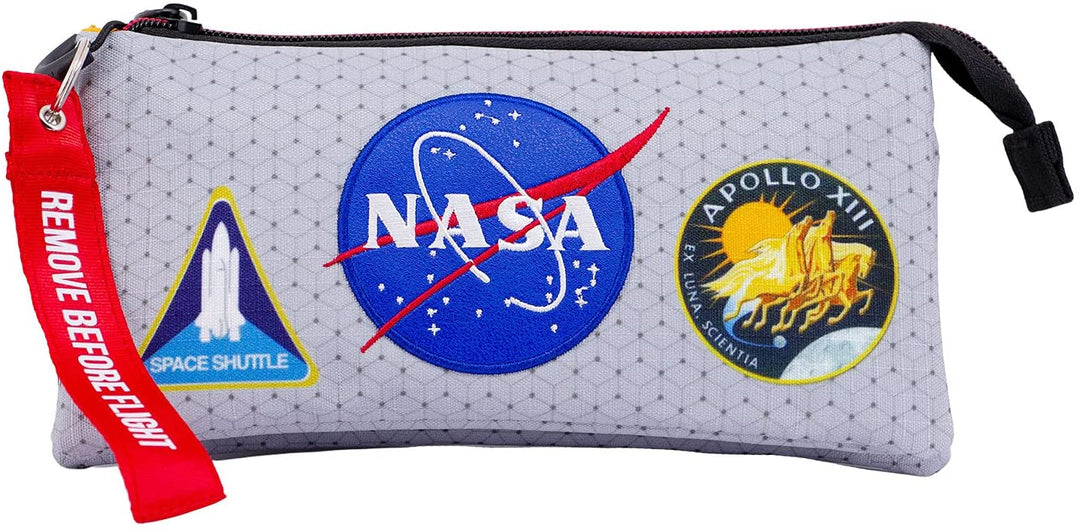 NASA Houston-Triple HS Pencil Case, Grey