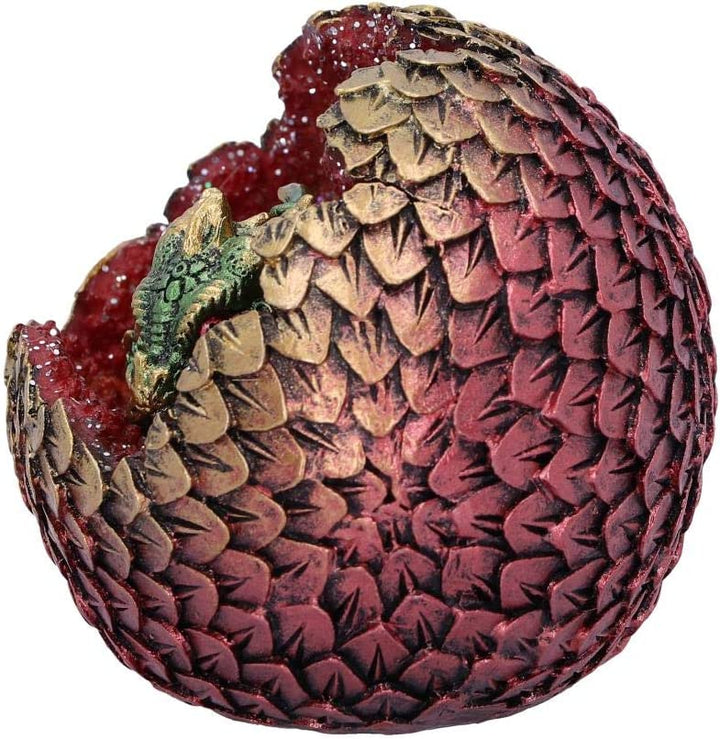 Nemesis Now Green Geode Home Glitzernde Jungtier- und Ei-Figur, Polyresin, O