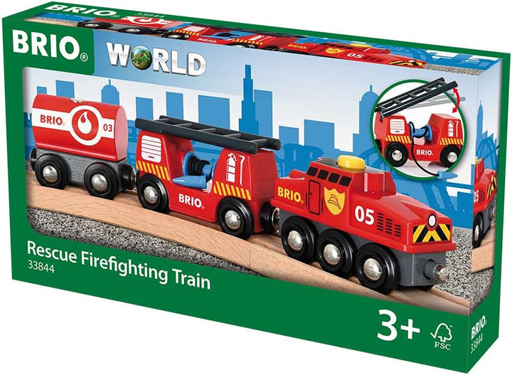 BRIO World Fire & Rescue Train for Kids Age 3 Years Up - Compatible with all BRIO Railway Sets & Accessories