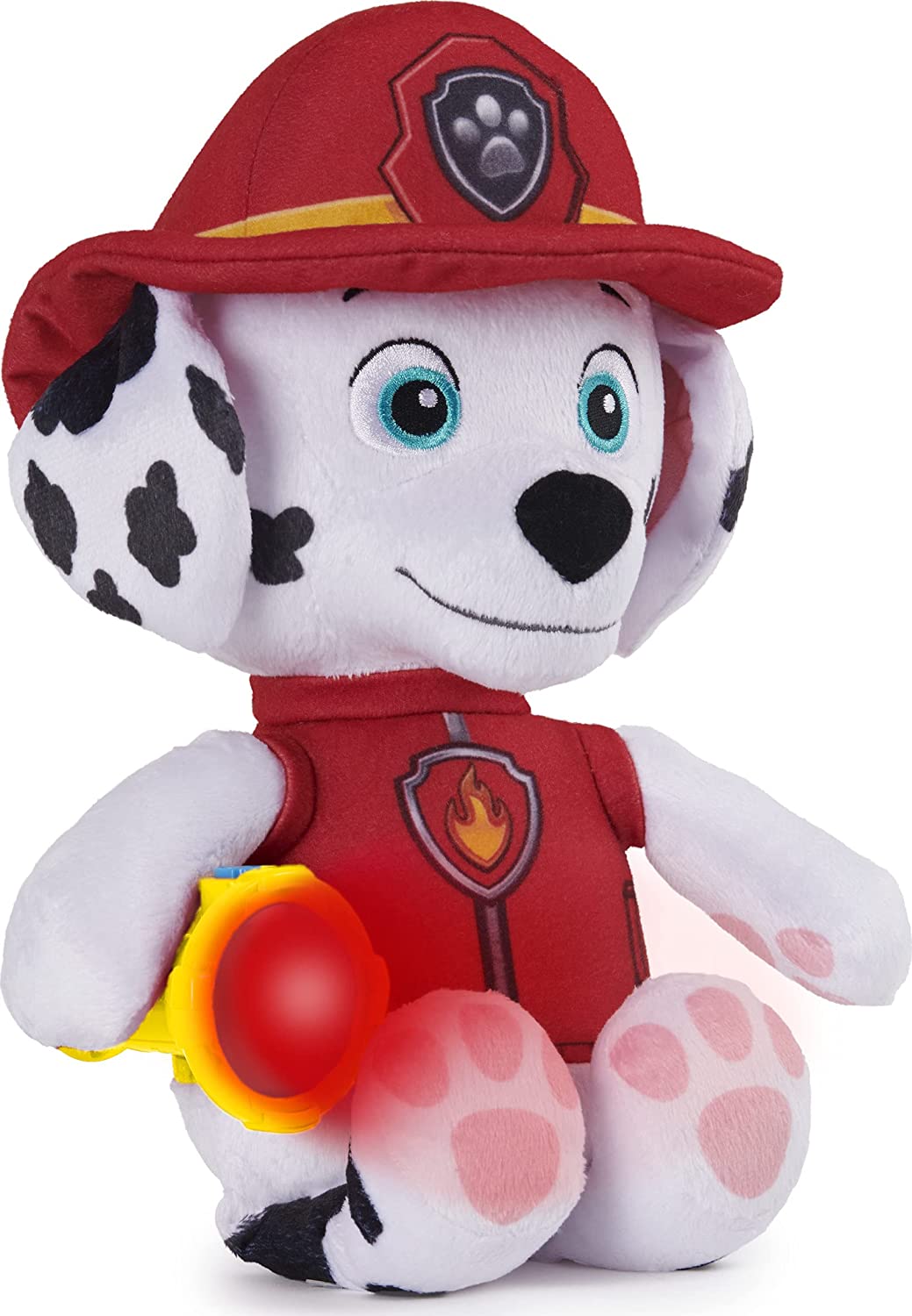 Paw Patrol 6059298, Snuggle Up Marshall-knuffel met zaklamp en geluiden, voor kinderen vanaf 3 jaar