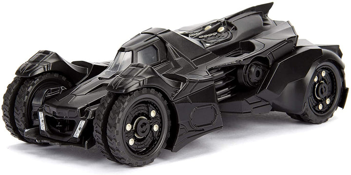 Jada Toys 253215004 Arkham Knight Batmobil, Maßstab 1:24, Druckguss, Türen zum Öffnen, inklusive Batman-Figur, Schwarz, Einheitsgröße