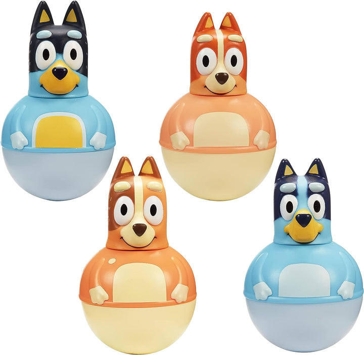 Charakteroptionen 07717 Viererpack, Weebles Wobble, Vorschulfiguren, Bluey Toys