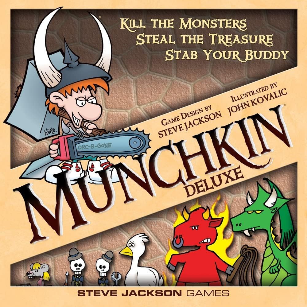 Steve Jackson-Spiele | Munchkin: Deluxe | Brettspiel | Ab 14 Jahren | 1-4 Spieler | 3