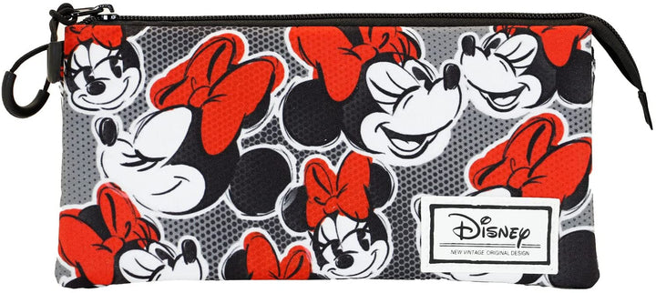 Minnie Mouse Lashes-Fan Triple Pencil Case, Red