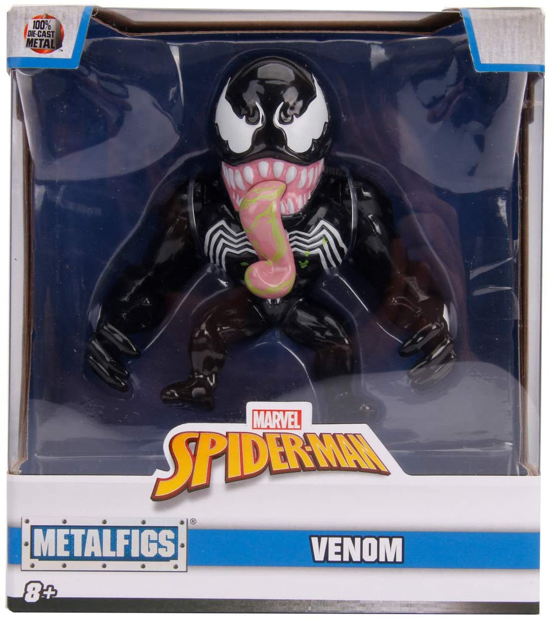 Jada Toys 253221008 Marvel Venom Figur, 10 cm, Sammelfigur, Druckgussfigur, Schwarz