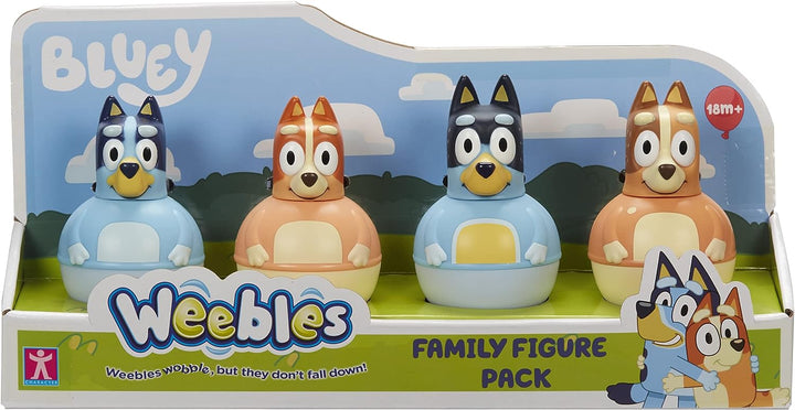 Charakteroptionen 07717 Viererpack, Weebles Wobble, Vorschulfiguren, Bluey Toys