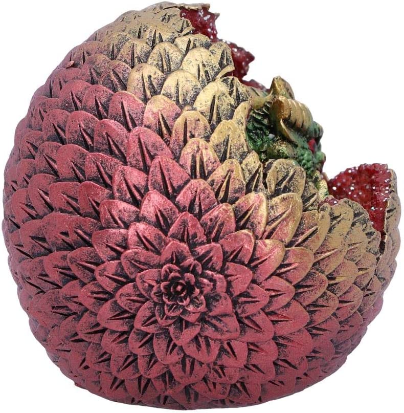 Nemesis Now Green Geode Home Glitzernde Jungtier- und Ei-Figur, Polyresin, O