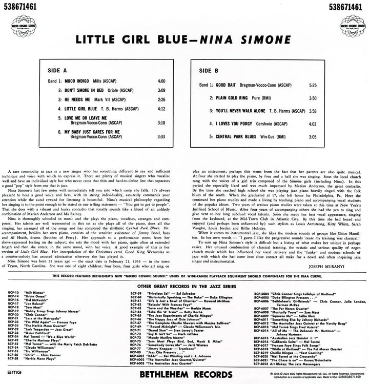 Nina Simone – Little Girl Blue (2021 – Stereo Clear [VINYL]