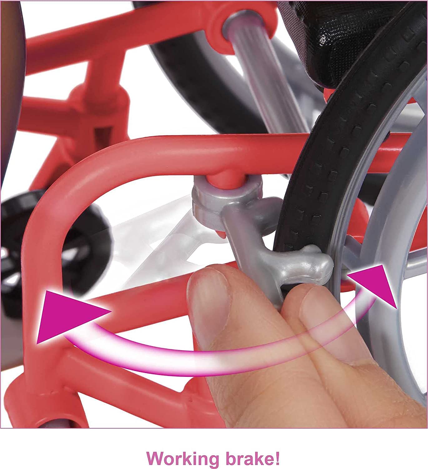 Barbie Fashionistas Doll #166 with Wheelchair & Crimped Brunette Hair - Rainbow Dress, 22 Joints 3