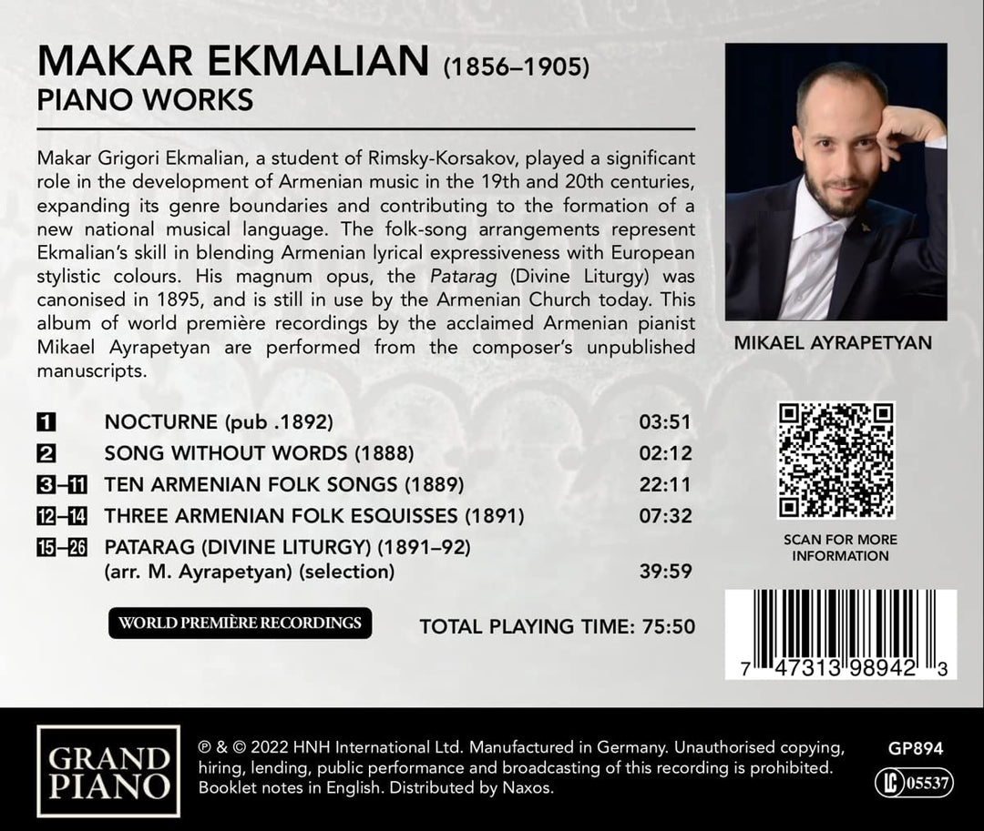Ekmalian: Klavierwerke [Mikael Ayrapetyan] [Grand Piano: GP894] [Audio CD]