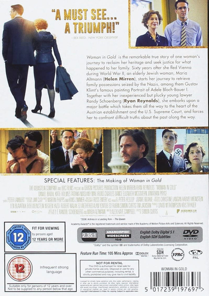 Woman in Gold (2015) [2017] – Drama/Geschichte [DVD]