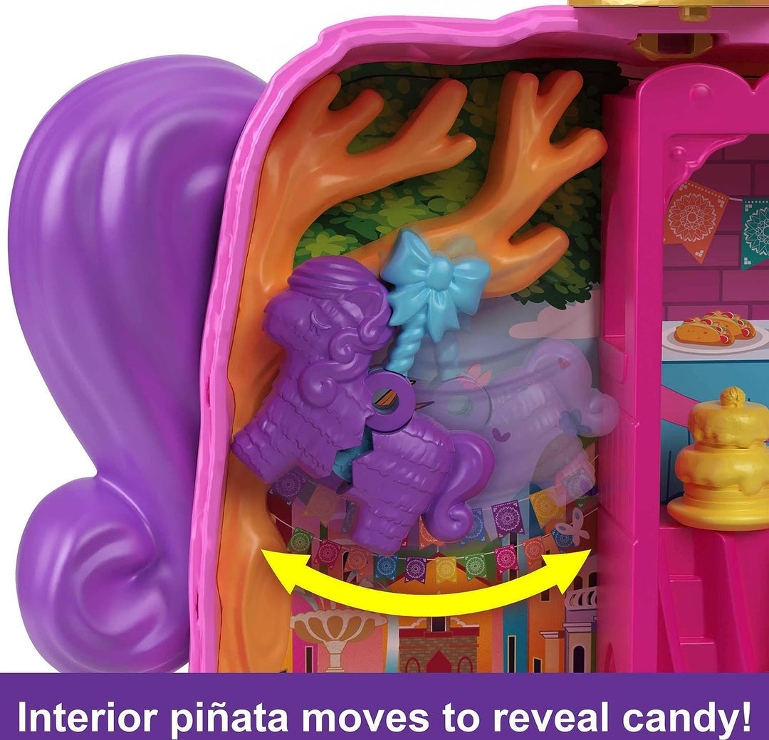?Polly Pocket Mini Toys, Pi�ata-Party-Kompaktspielset mit 2 Mikropuppen und 14