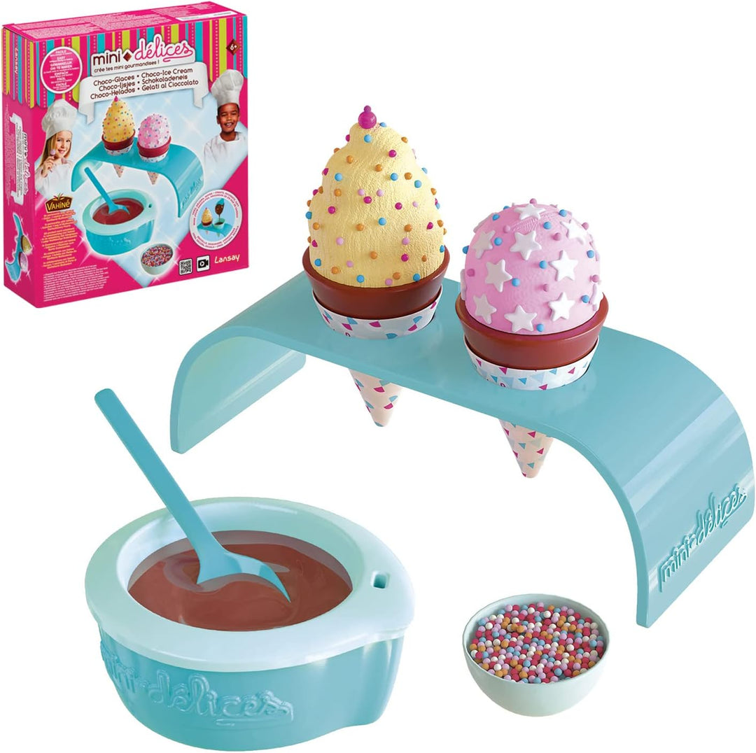 Mini Delices MND04000 Choco Cones Eiscreme-Set, Bastelset, Küchen- und Lebensmittelspielzeug, f
