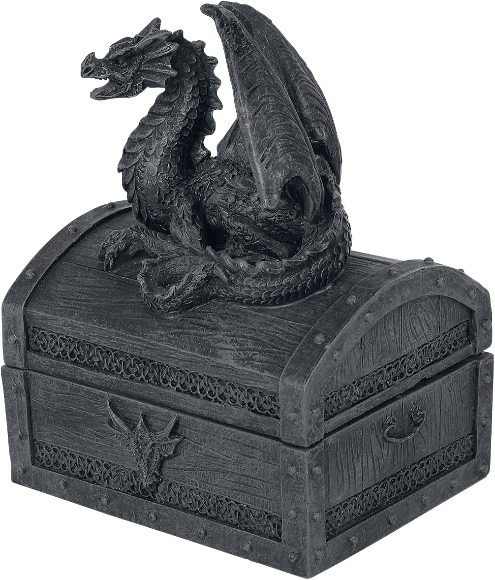 Nemesis Now Sacred Keeper Drachenbox, Grau, 14,5 cm