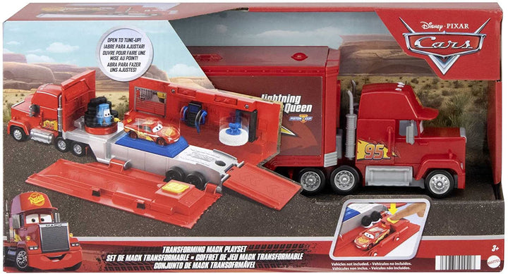 Disney Pixar Cars Transforming Mack - 2-in-1 Transporter & Tune-Up Playset for Ages 3+ (HDC75)