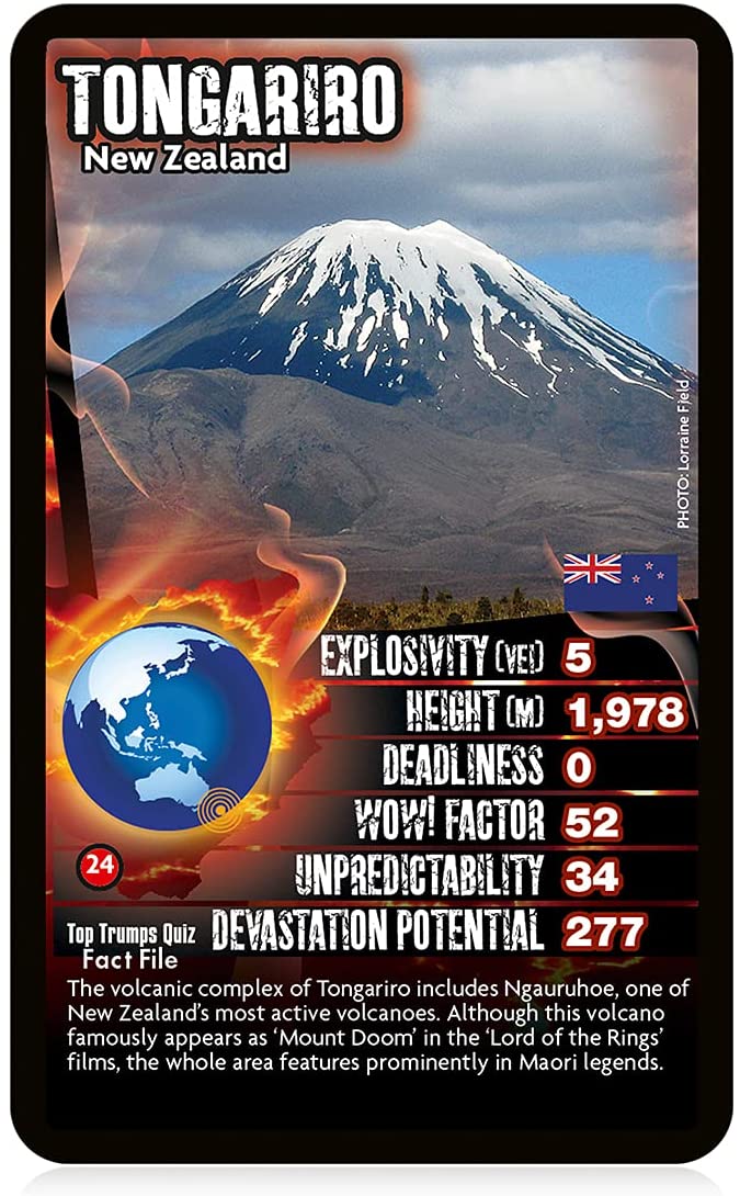 Volcanoes Top Trumps Kartenspiel