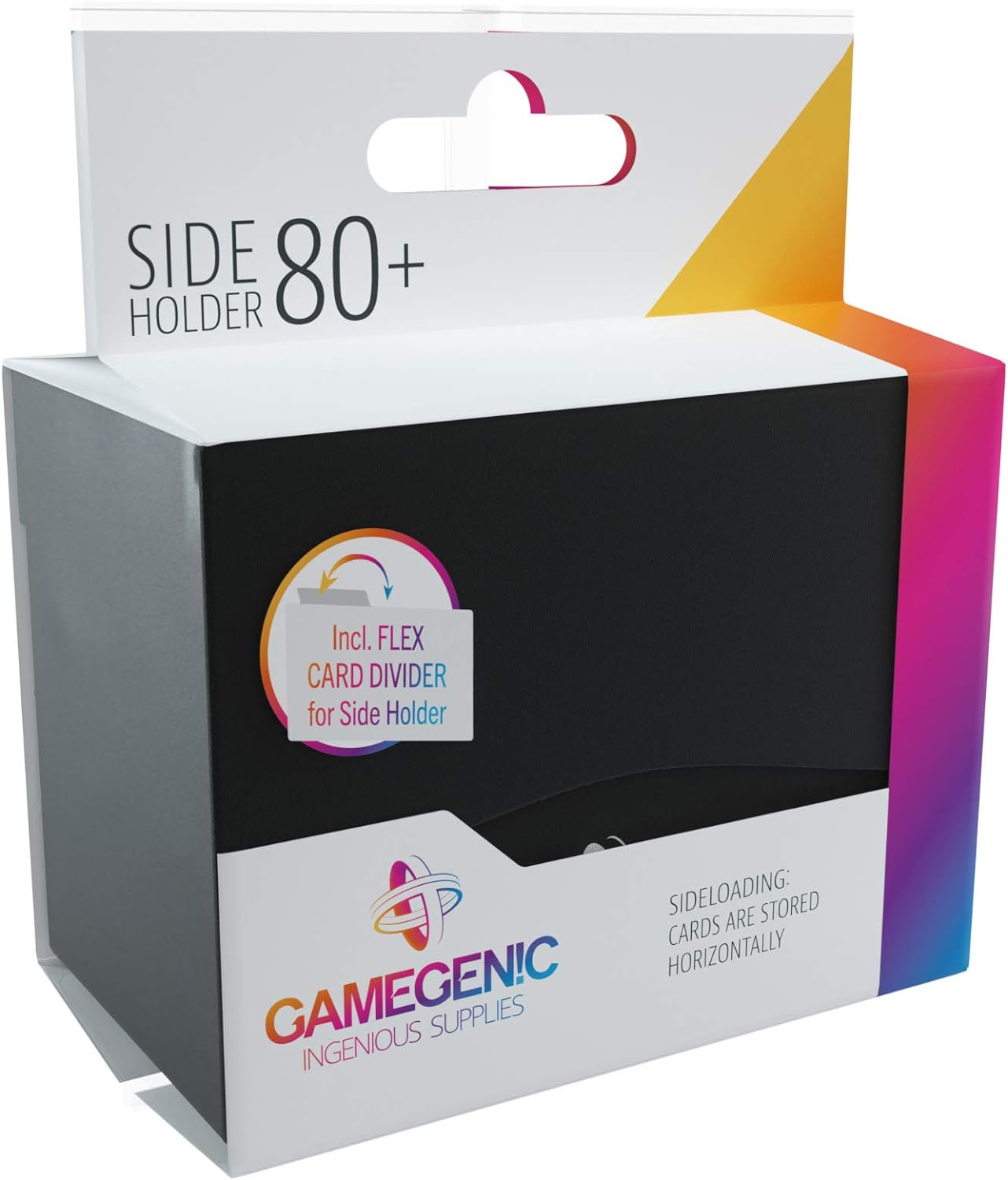 Gamegenic 80-Card Side Holder - Black, Holds 80 Double-Sleeved Cards, Sideloading Deck Box with Cobra Neck Technology 8