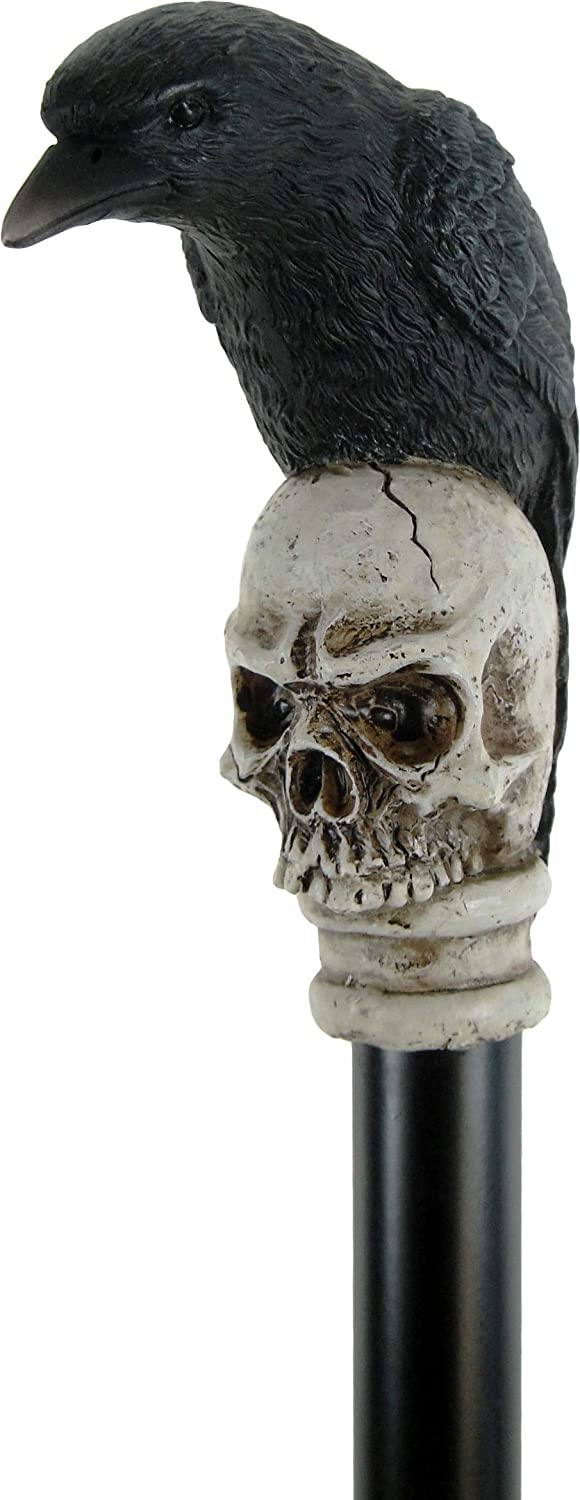 Nemesis Now Way of The Raven Gehstock, 94 cm, Schwarz, Harz, Kunststoff