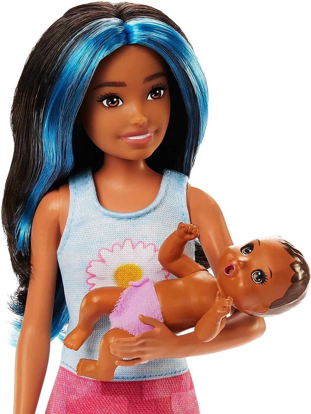 Barbie-Puppe und Zubehör, Kinderbett-Spielset mit Skipper-Friend-Puppe, Babypuppe mit