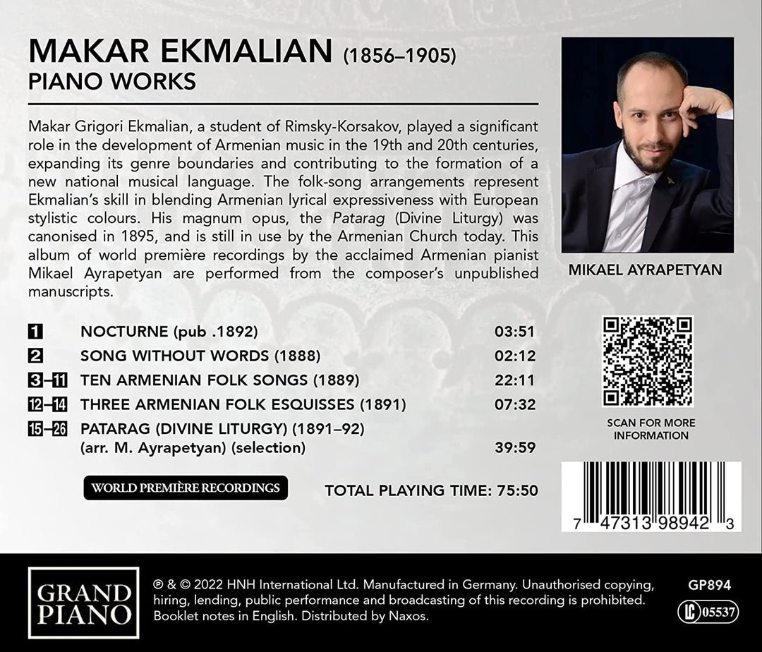 Ekmalian: Klavierwerke [Mikael Ayrapetyan] [Grand Piano: GP894] [Audio CD]