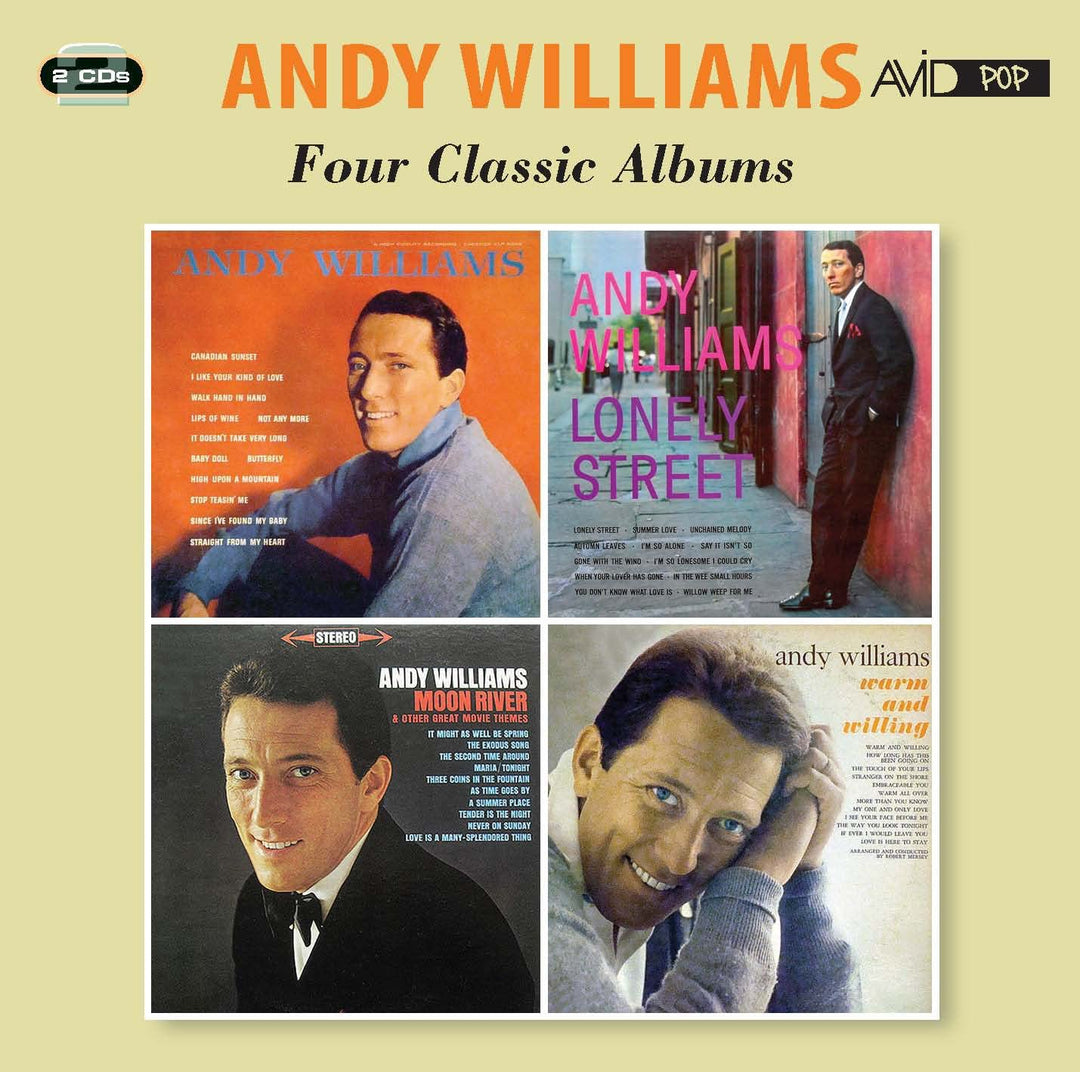 Vier klassische Alben (Andy Williams / Lonely Street / Moon River und andere großartige Filmthemen / Warm And Willing) – Andy Williams [Audio-CD]