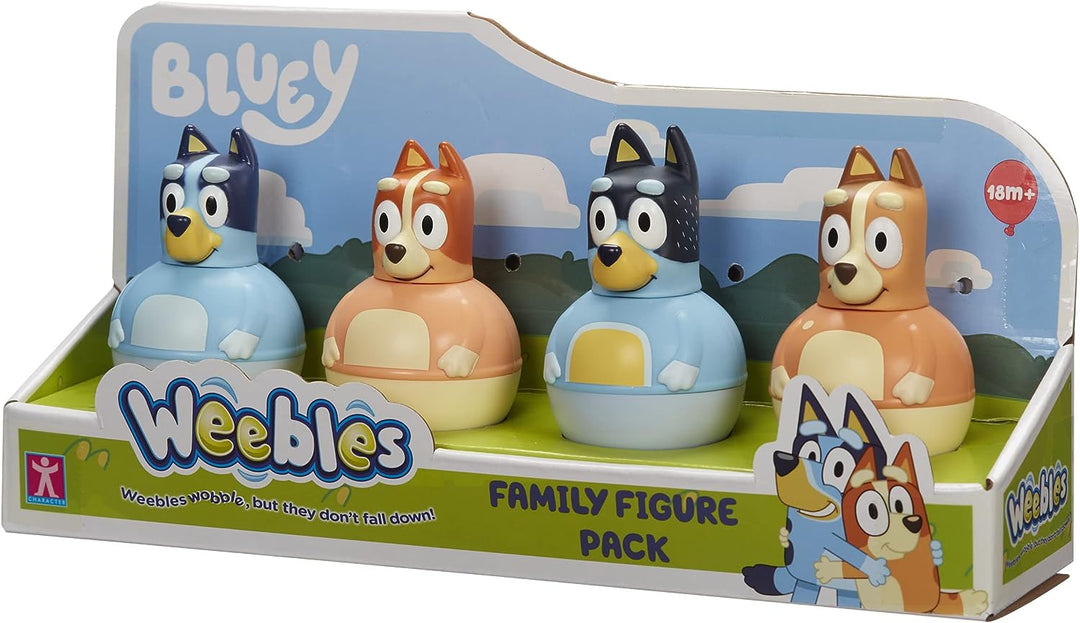 Charakteroptionen 07717 Viererpack, Weebles Wobble, Vorschulfiguren, Bluey Toys